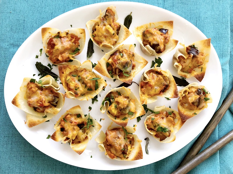 Fancy Zucchini & Eggplant Wonton Cups - BFit | BFly